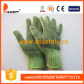 Heavy Weight Green String Knit with Black PVC Gloves Dkp206